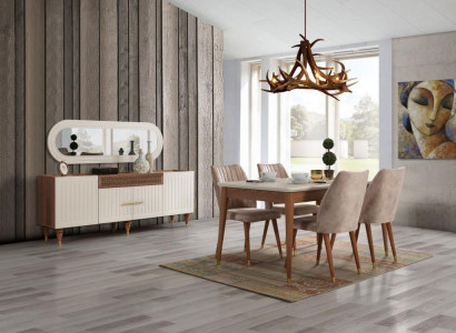 Dining room Set 3tgl Group Suite Dining table Chest of drawers Mirror Complete Set